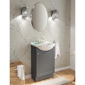 Highmont 19-3/4 in. W x 16-3/4 in. D Vanity in Twilight Gray with Porcelain Vanity Top in Solid White with White Basin