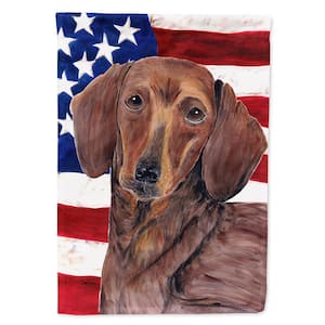 0.91 ft. x 1.29 ft. Polyester USA American 2-Sided 2-Ply Flag with Dachshund Garden Flag