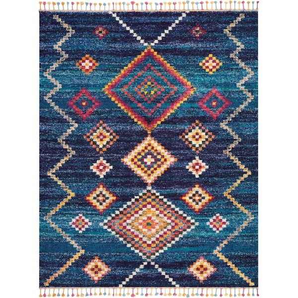 Moroccan Casbah Dark Blue 7 ft. x 10 ft. Moroccan Transitional Area Rug