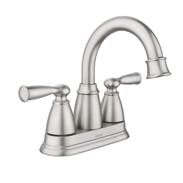 MOEN Banbury 4 in. Centerset Double Handle Bathroom Faucet in