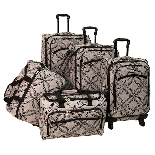 American Flyer Signature 4pc Softside Checked Luggage Set - Navy
