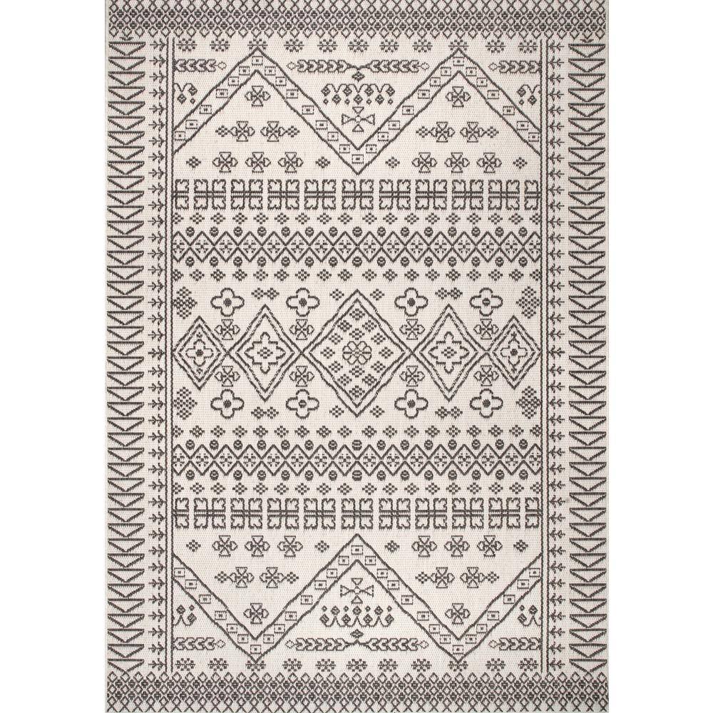 nuLOOM Kandace Ivory Synthetic 52" Square Easy-Care Rug