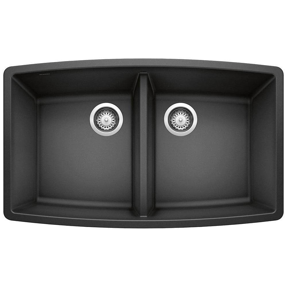 Performa 33 in. Undermount Double Bowl Anthracite Granite Composite Kitchen