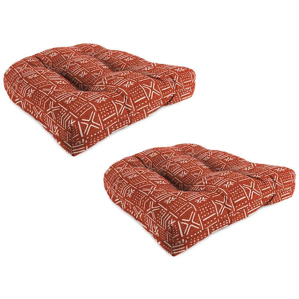 Jordan Manufacturing 18 in. W x 18 in. D x 4 in. T Square Outdoor Wicker Seat Cushion in Brevard Mesa (2-Pack)
