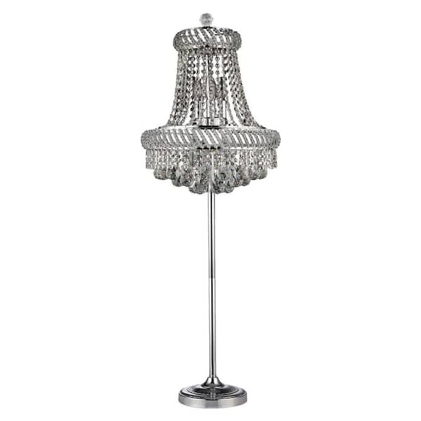 Warehouse of Tiffany Thaleah 62 in. Chrome Indoor Floor Lamp with Foot Switch