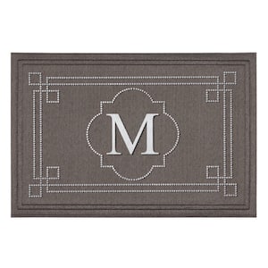 Flagstone Multi 24 in. x 36 in. Monogram "M" Indoor/Outdoor Door Mat