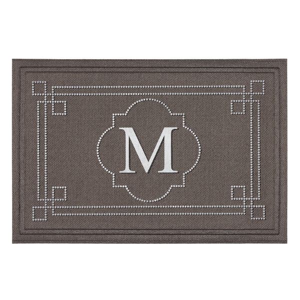 Mohawk Home Flagstone Multi 24 in. x 36 in. Monogram "M" Indoor/Outdoor Door Mat