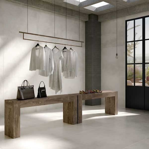 Ryx Calm White 47.16 in. x 47.16 in. Concrete Look Matte Porcelain Floor and Wall Tile (30.98 sq. ft. / Case)