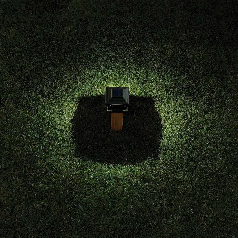 Bronze Solar LED Deck Post Cap Lights, 4x4, 2-Pack