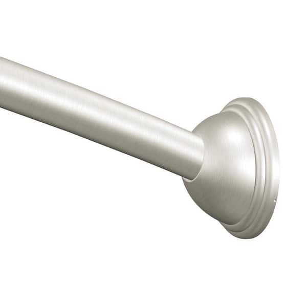 MOEN 54 in. - 72 in. Adjustable Length Curved Shower Rod in Brushed Nickel