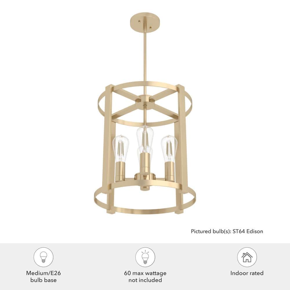 Alturas Gold 16" Modern Cage Chandelier with Art Deco Detailing