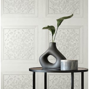 Albie Dove Carved Panel Matte Non-pasted Paper Wallpaper