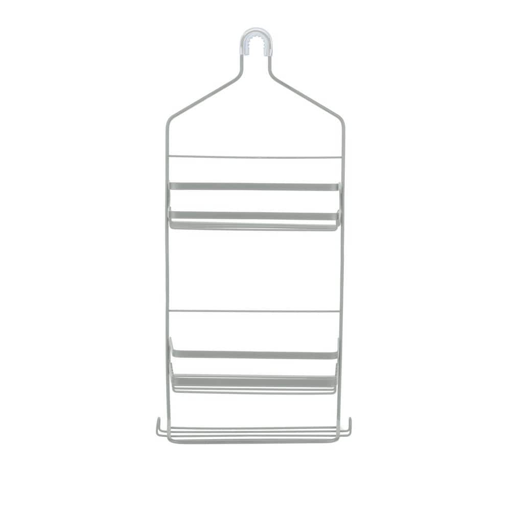 Gray Stainless Steel Suction Mount Shower Caddy with Shelves