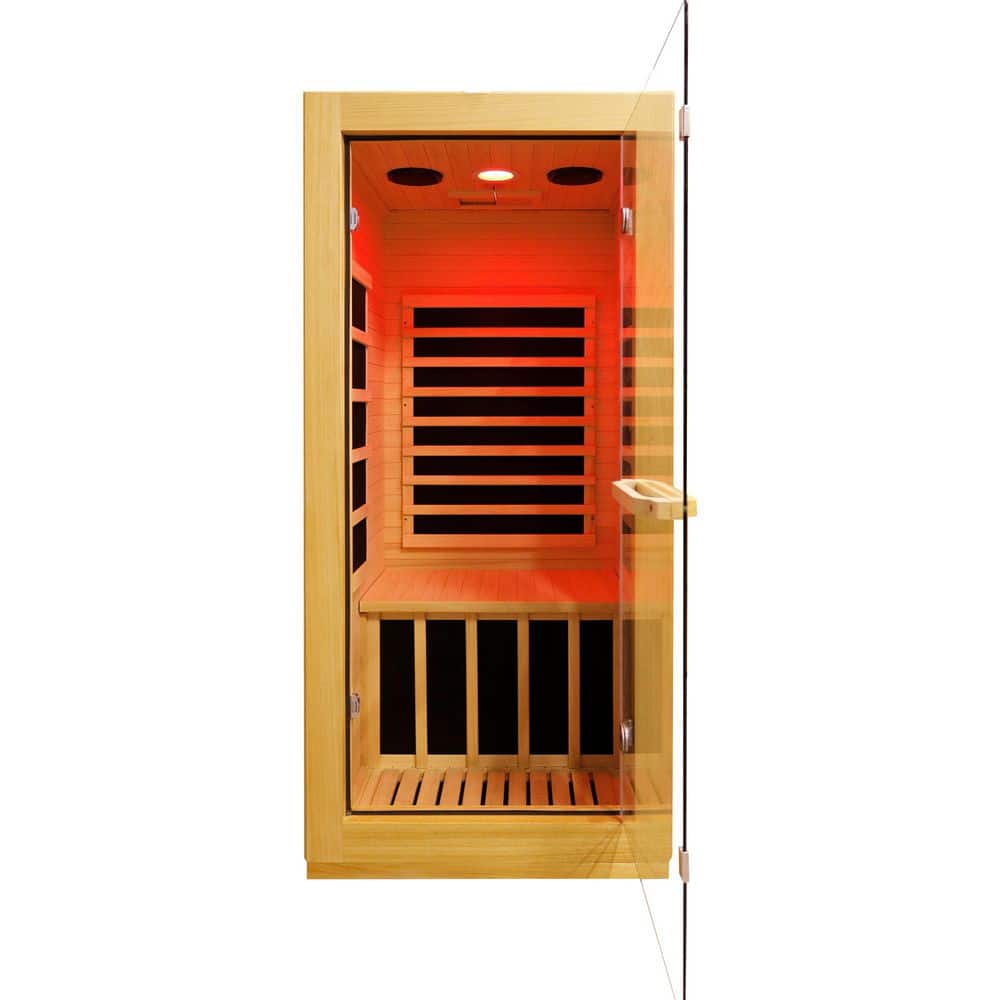 LIVACA 1-Person Far Infrared Sauna with 5 Epoxy Heating Plates, 10