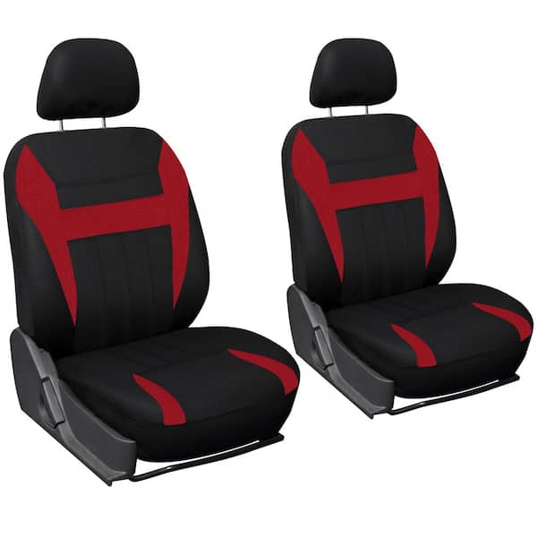 OxGord Polyester Seat Covers Set 26 in. L x 21 in. W x 48 in. H 6-Piece Seat Cover Set Red and Black