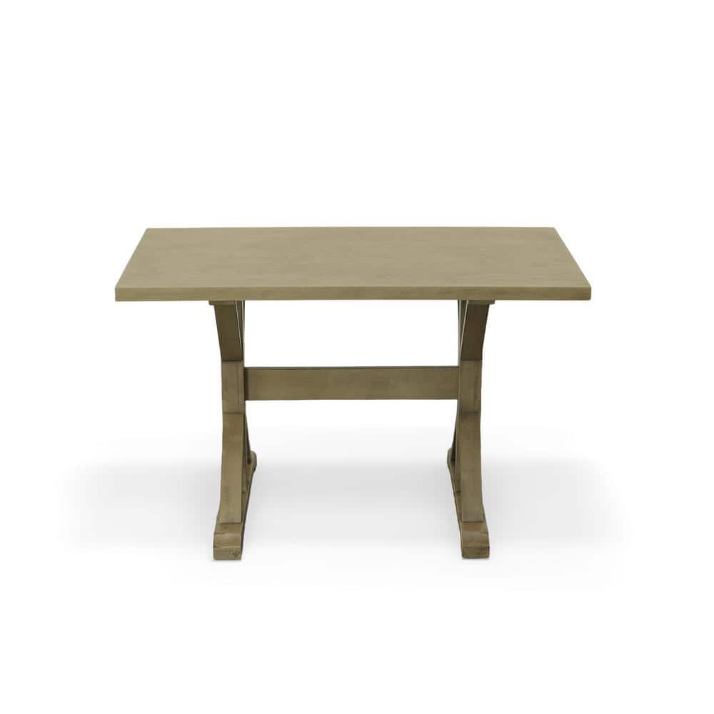 Florence 26.7" Square Weathered Gray Farmhouse Trestle Dining Table