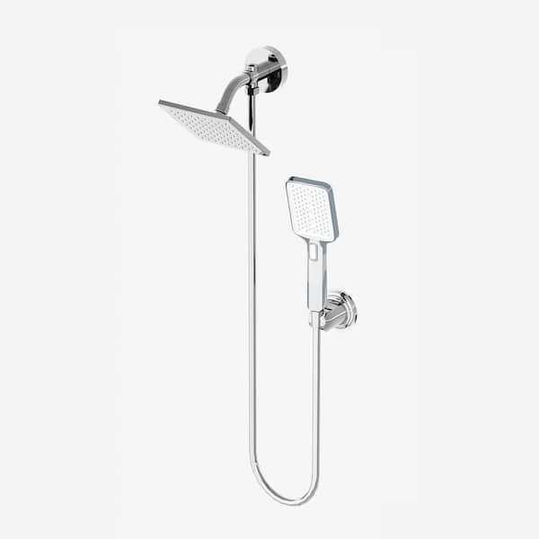 1-spray 6 in. Dual Shower Head and Handheld Shower Head in Chrome 1-spray 6 in. Dual Shower Head and Handheld Shower Head in Chrome