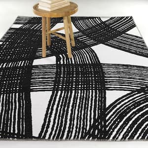 Meiselas Black 5 ft. x 7 ft. Abstract Area Rug