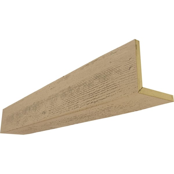 Ekena Millwork 8 in. x 4 in. x 8 ft. 2-Sided (L-Beam) Rough Sawn Natural Pine Faux Wood Ceiling Beam