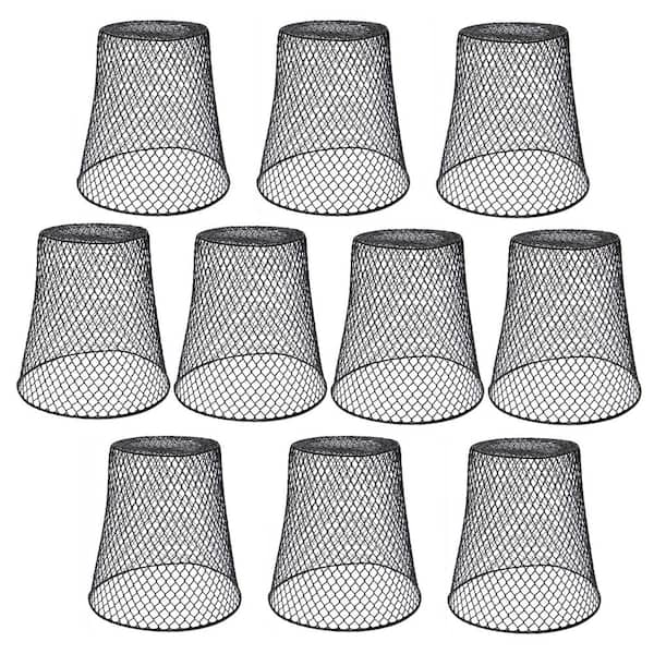 Unbranded 9.13 in. H Black Metal Heavy Duty Chicken Wire Cloche Plant Cover Garden Netting Plant Protectors from Animals (10-Pack)