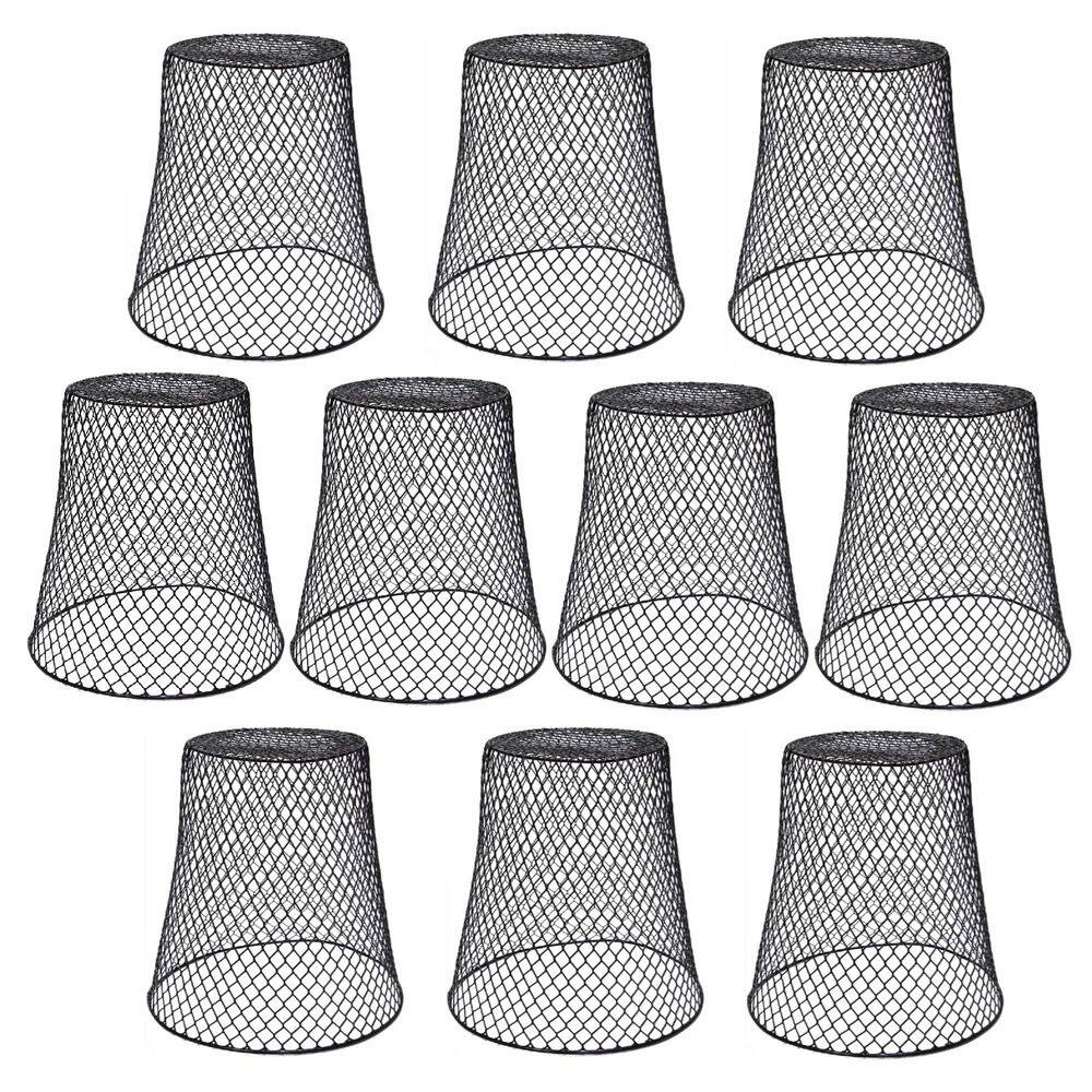 9.13 in. H Black Metal Heavy Duty Chicken Wire Cloche Plant Cover Garden Ne