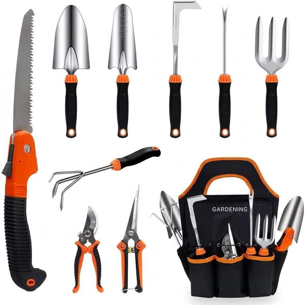 10-Piece Garden Tool Set Stainless Steel Heavy Duty with Ergonomic Non-Slip Handle and Storage Tote Bag price history on PriceWatchPro