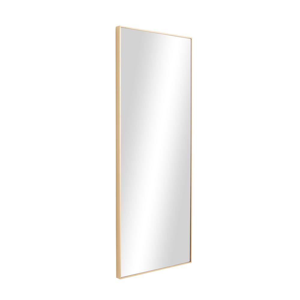 Elegant Gold-Framed Rectangular Wood Wall Mirror, 14" x 36"