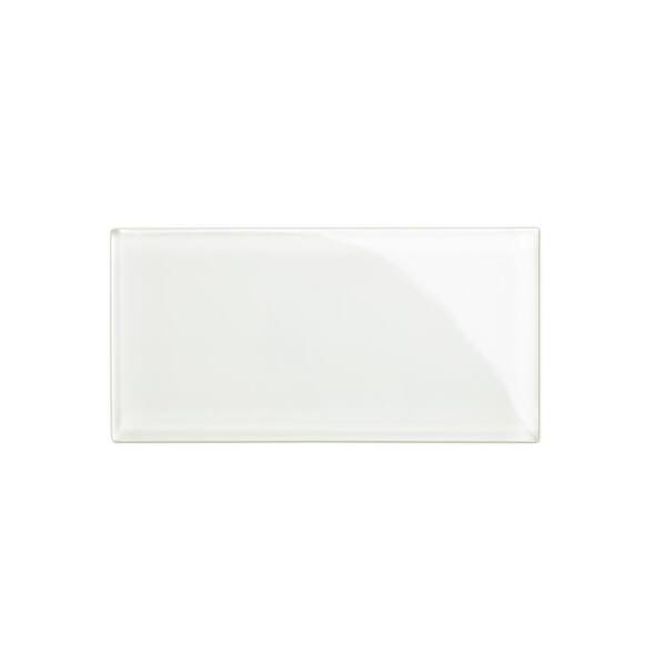 Giorbello Alabaster 3 in. x 6 in. x 8mm Glass Subway Tile Sample G5941 ...