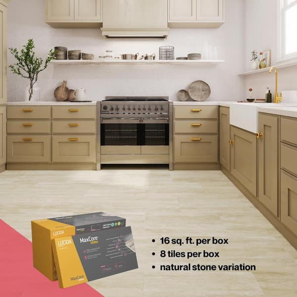 Lucida USA Terracore Calacatta Gray 22-mil x 12-in W x 24-in L Waterproof Interlocking Luxury Vinyl Plank Flooring (16-sq ft/ Carton)