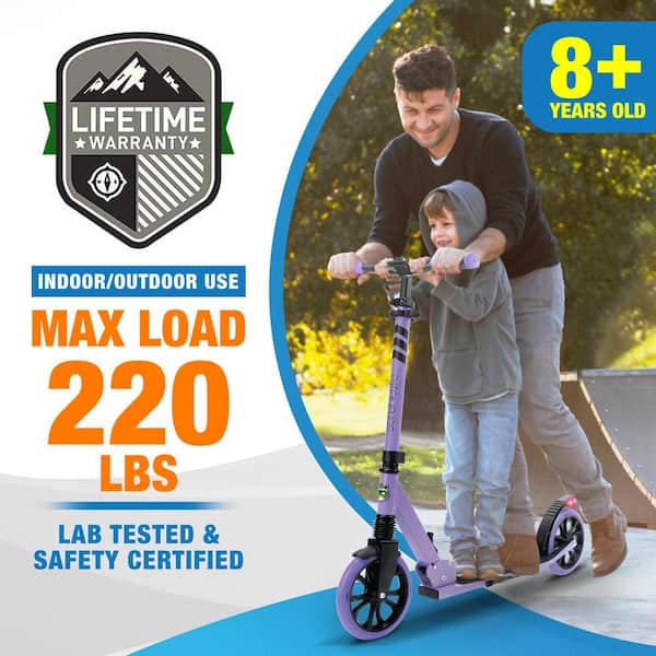 SereneLife Lightweight and Foldable Kick Scooter Adjustable for