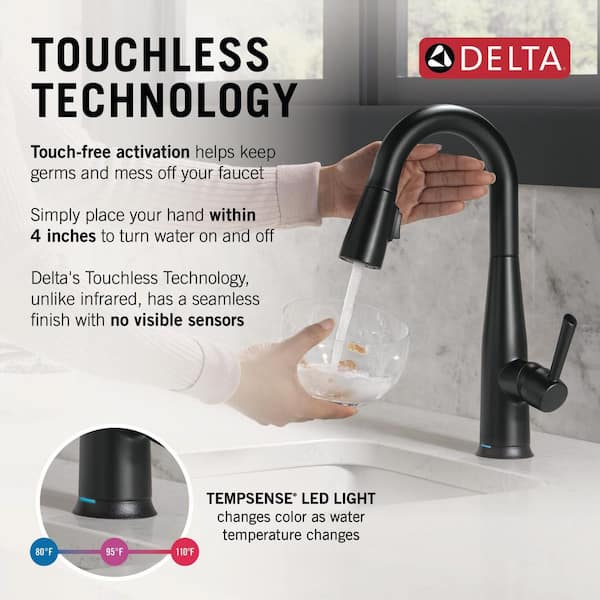 Essa Touch2O with Touchless Technology Single Handle Bar Faucet in Matte Black