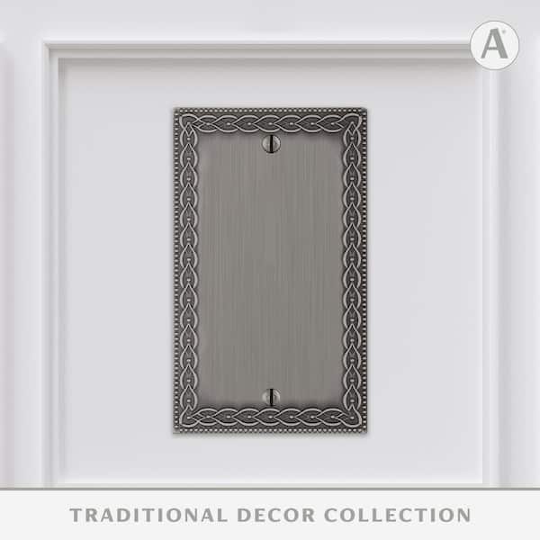 AMERELLE Amelia 2 Gang 1-Toggle and 1-Duplex Metal Wall Plate