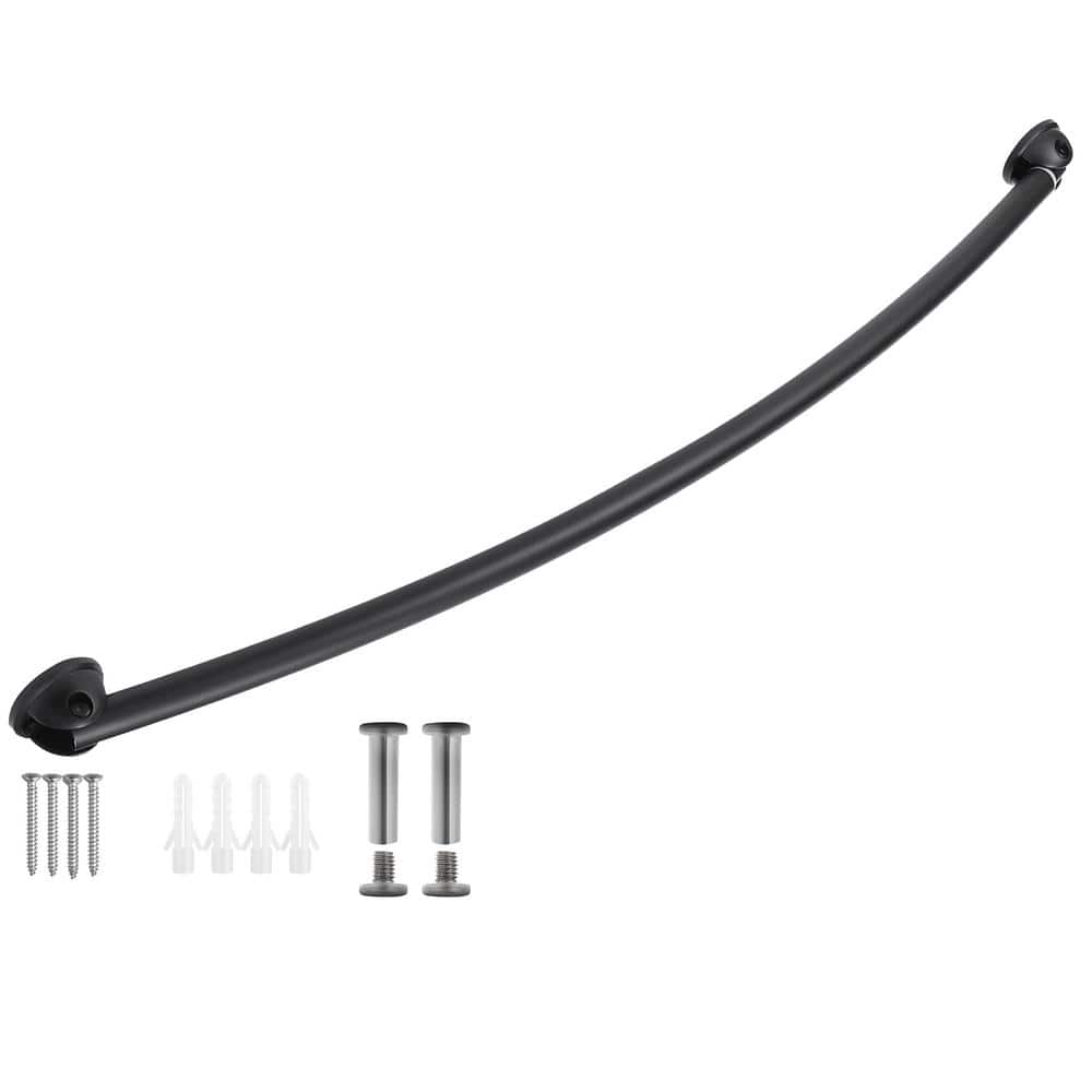 44 in.-66 in. Steel Curved Shower Rod in Matte Black