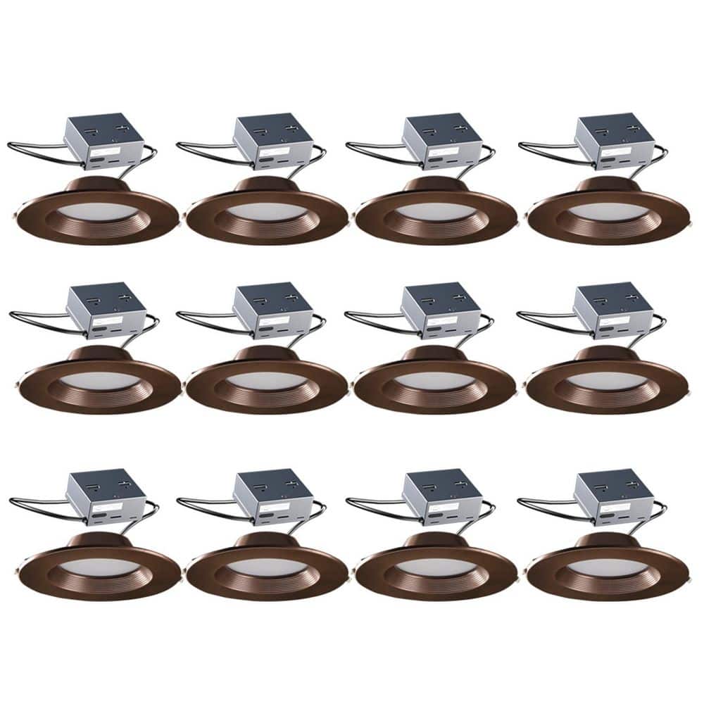 6 in. Adjustable 3 CCT Canless Bronze Round Integrated LED Recessed Light K