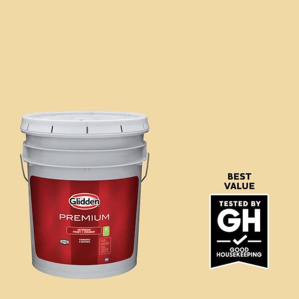 Glidden Premium 5 gal. PPG1106-2 Upbeat Flat Interior Latex Paint