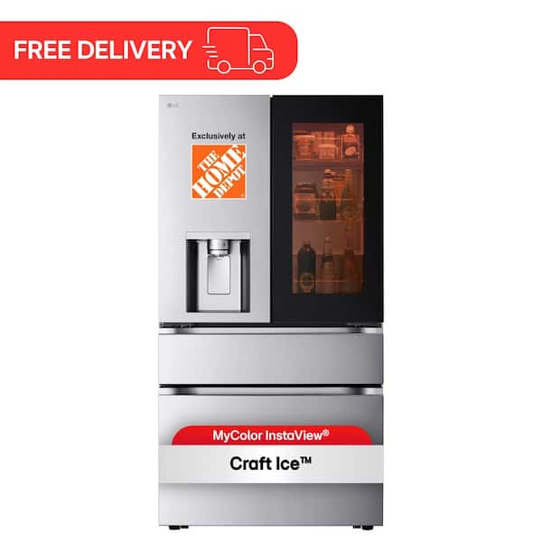 29 cu. ft. SMART MyColor InstaView Standard-Depth MAX 4-Door French Door Refrigerator in Stainless Steel with Craft Ice
