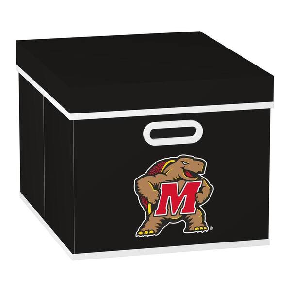 MyOwnersBox College STACKITS University of Maryland 12 in. x 10 in. x 15 in. Stackable Black Fabric Storage Cube