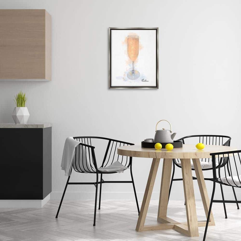 Gleaming Bellini Glass by Matthew Piotrowicz Gray Floater Frame Food Graphic Art Print 21 in. x 17 in. price history on PriceWatchPro
