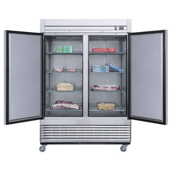 Elite Kitchen Supply 40 7 Cu Ft Auto Defrost Commercial Upright Reach In Freezer In Stainless Steel Eks E60f The Home Depot
