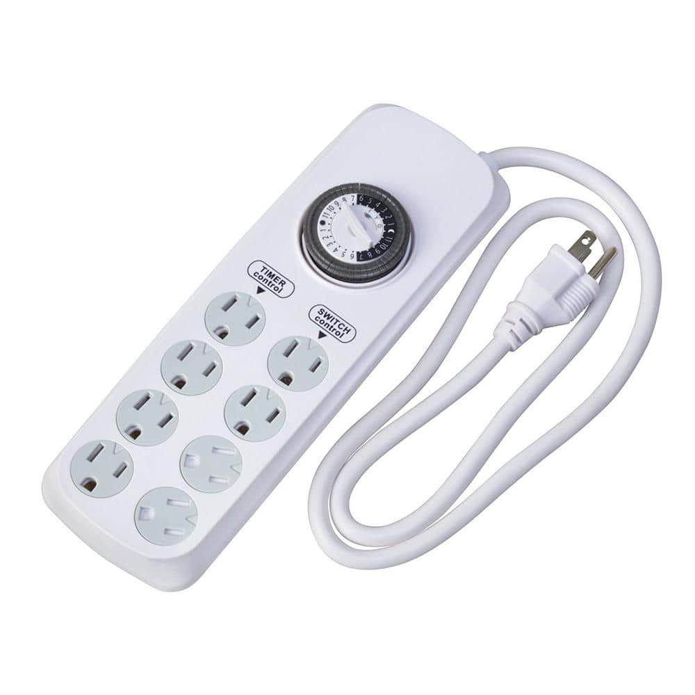 DEWENWILS Mechanical Timer Power Strip with 8 Outlets, Flat Plug
