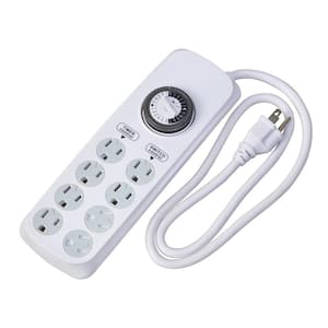 4 ft. 8-Outlets 24-Hour Power Strip Timer