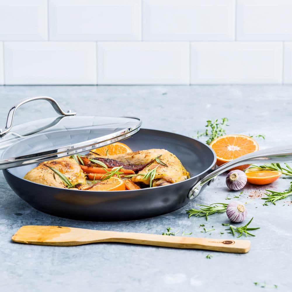 Valencia Pro 10" Gray Ceramic Nonstick Frypan with Lid