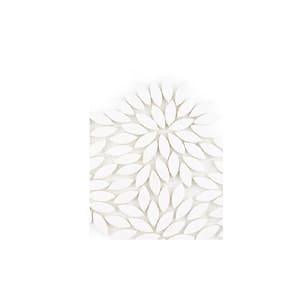 Take Home Tile Sample - Tea Party White 4 in. x 4 in. Floral Honed Thassos Marble Mosaic