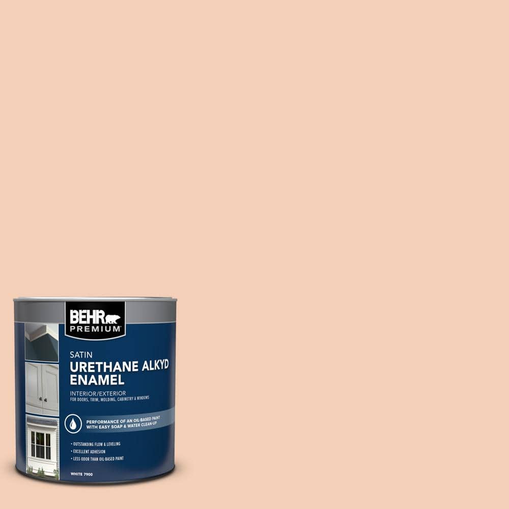 BEHR PREMIUM 1 qt. M2103 Apricot Freeze Satin Enamel Urethane Alkyd