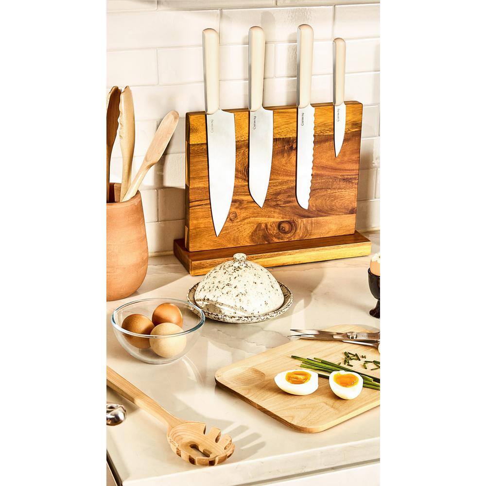 Caraway Home 5pc Knife Set Perracotta: Stainless Steel Blades, Plastic Handles, Includes Shears & Chef Knife, Hand Wash