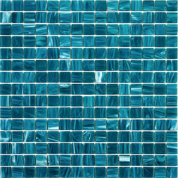 Apollo Tile Celestial 4" x 6" Glossy Pacific Blue Glass Mosaic Uniform square Wall and Floor Sample Tile 0.13 sq. ft./Piece (1-Pack)