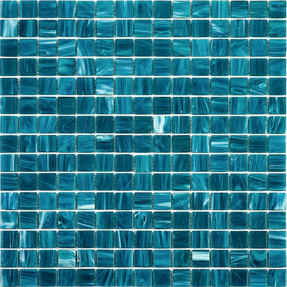 Pacific Blue Glossy Glass Mosaic Wall and Floor Tile