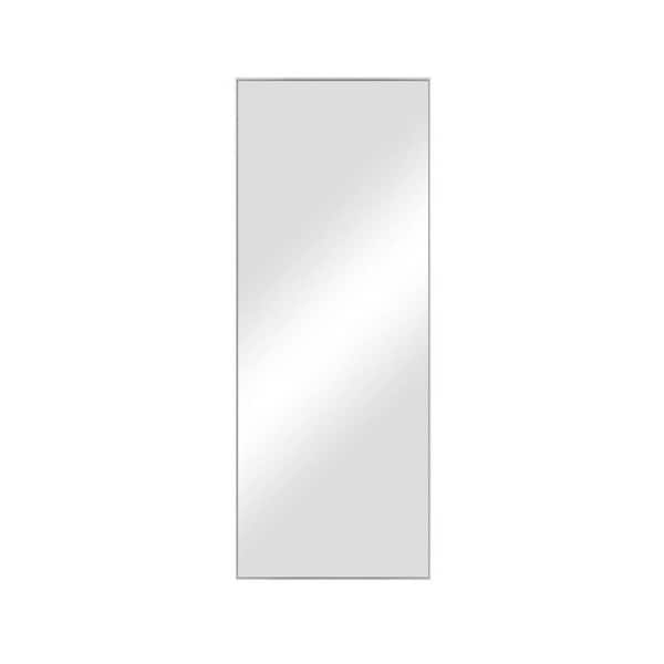 Unbranded 28 in. W x 71 in. H Rectangular Aluminum Framed Wall Mount or Floor Standing Modern Bathroom Vanity Mirror Silver