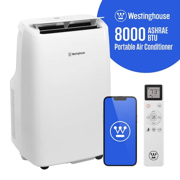 Westinghouse 8,000 BTU Portable Air Conditioner Cools 350 sq. ft. with 3-in-1 Operation in White