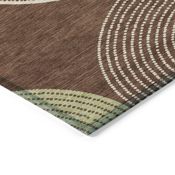 Chantille Machine Washable Indoor/Outdoor Abstract ACN2281 Chocolate 10 ft. x 14 ft. Area Rug